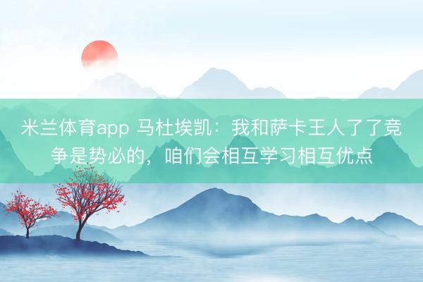 米兰体育app 马杜埃凯：我和萨卡王人了了竞争是势必的，咱们会相互学习相互优点